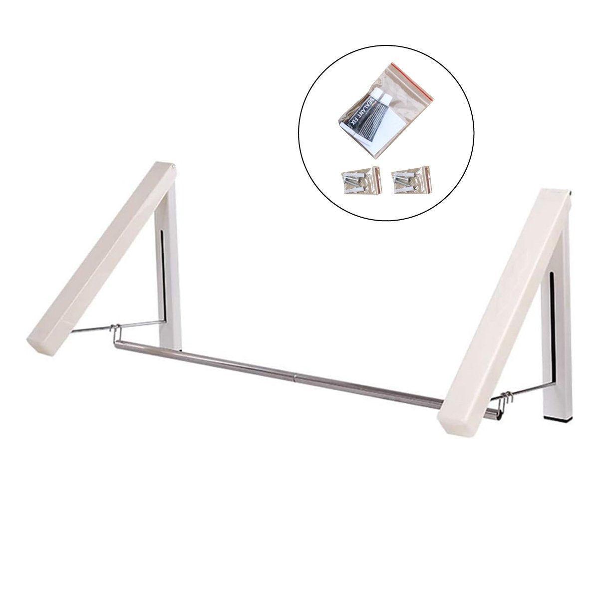 Mini Wall Hanging Retractable Clothes Drying Rack Space Saving Laundry Hanger - D