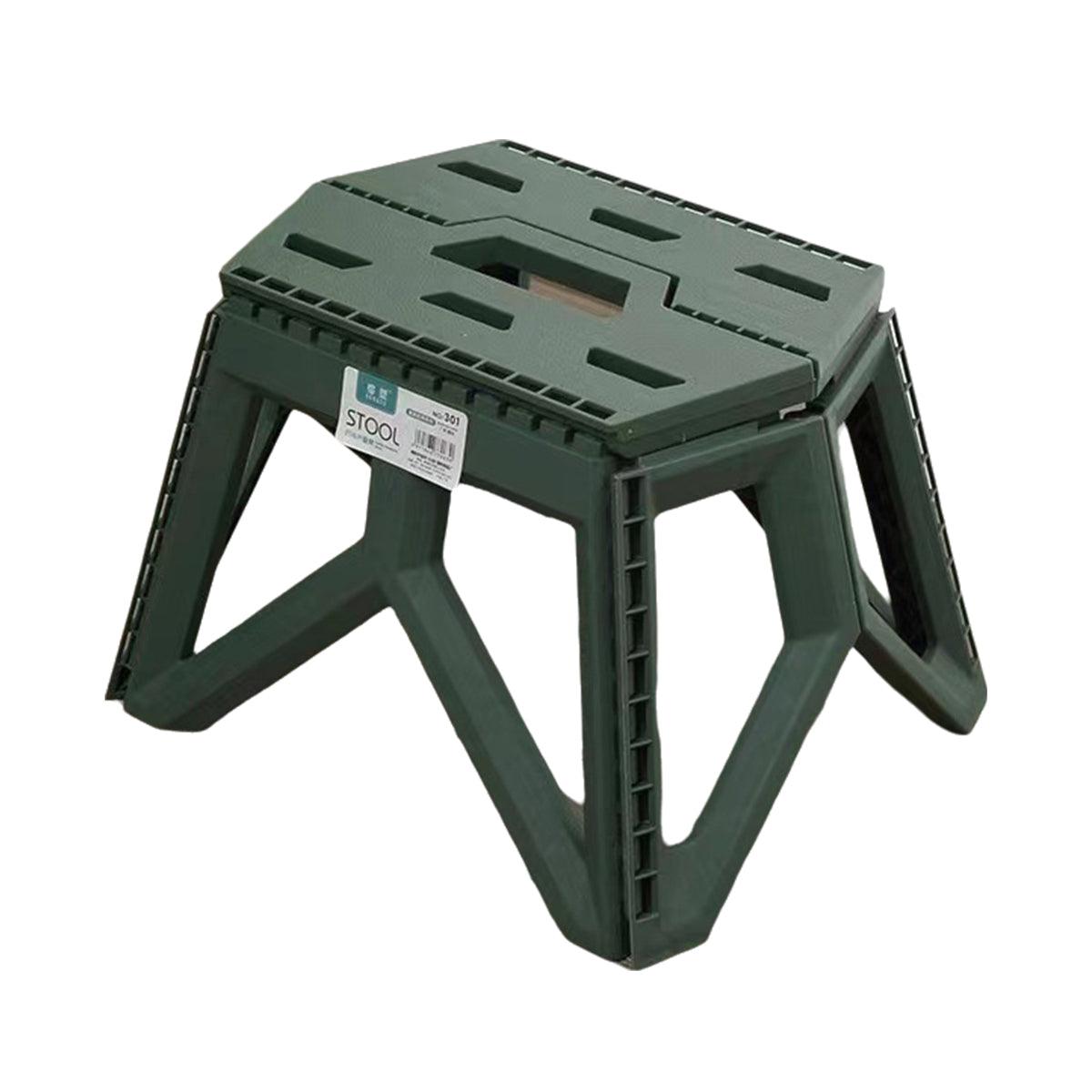 Foldable Stool Portable Fishing Stool Compact Folding Small Bench Outdoor Seat - Black