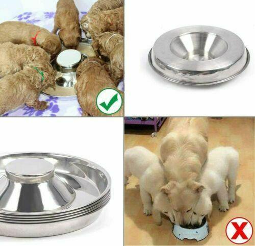 Stainless Steel Pet Bowl Slow Feeder Dish Puppy Dog Cat Food Feeding Weaning Bowl - S