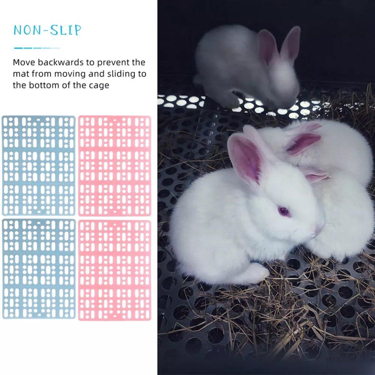 2pcs Rabbit Foot Mat Large Plastic Cage Mat for Guinea Pig Pet Cage Accessories - White