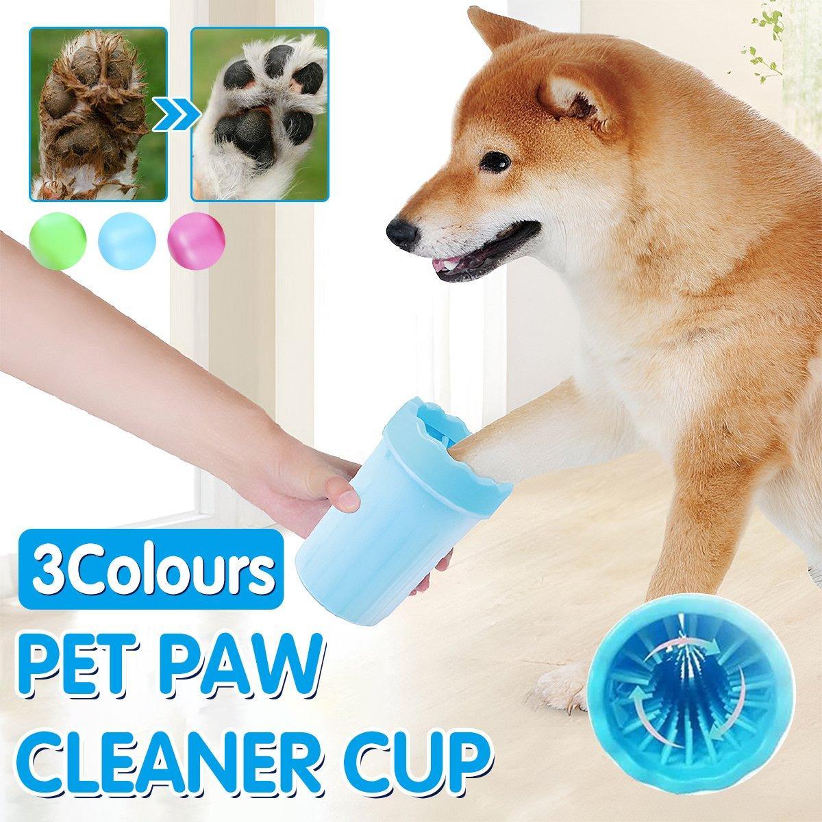 Dog Paw Cleaner Pet cat Foot Washer Cup Feet Clean Brush Cleaning Paws Wash Tool - Blue