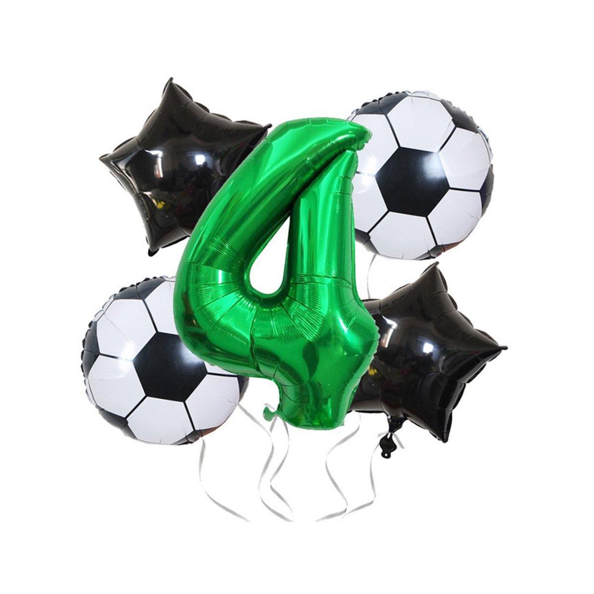 32 Inch Green Soccer Balloons 5 Pieces Set World Cup Birthday Party Decoration - 1