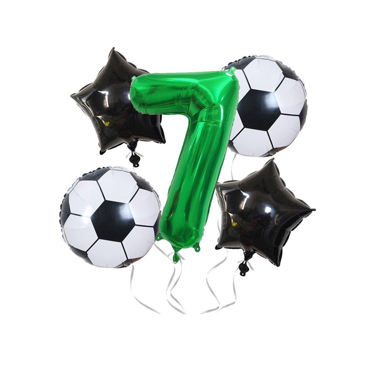 32 Inch Green Soccer Balloons 5 Pieces Set World Cup Birthday Party Decoration - 1