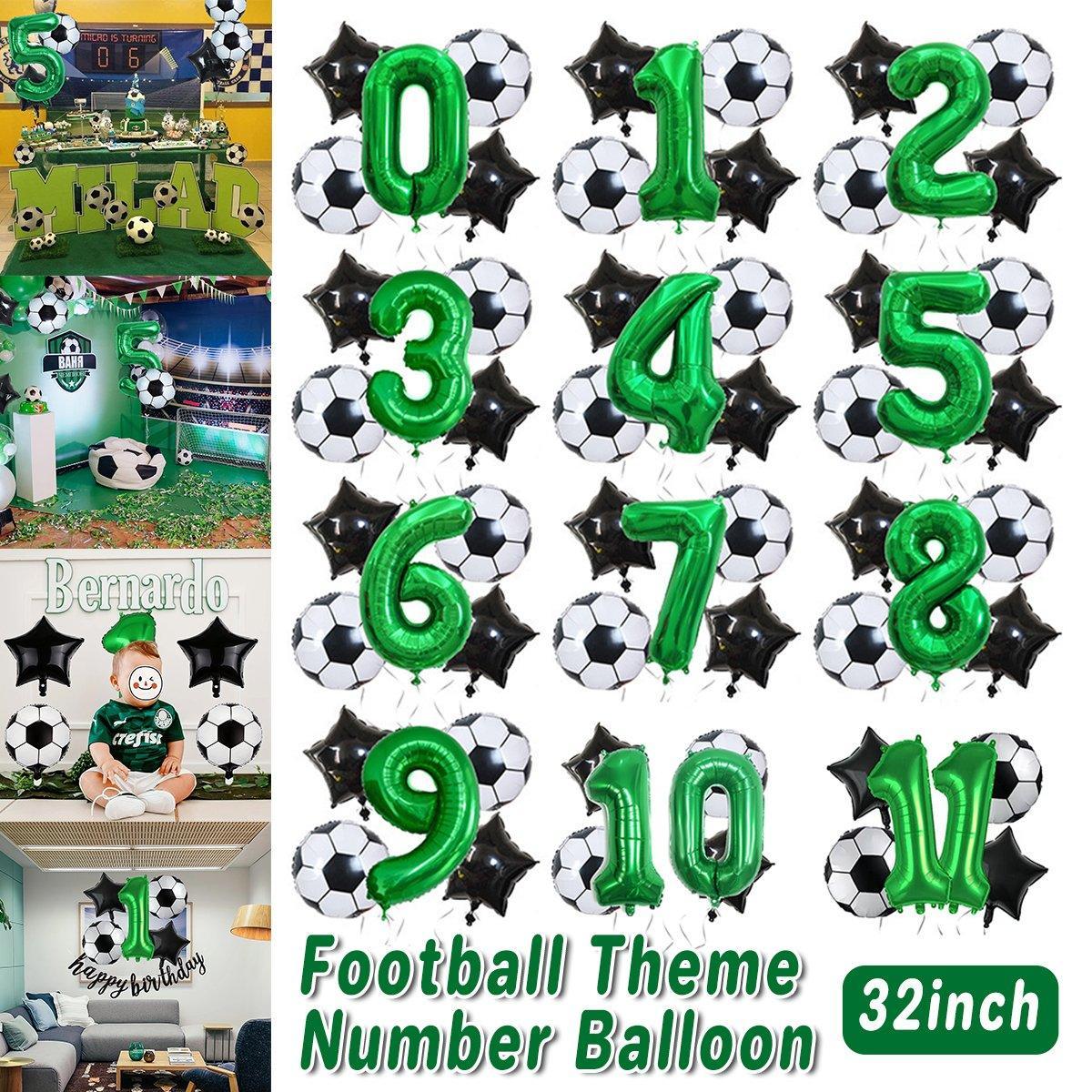 32 Inch Green Soccer Balloons 5 Pieces Set World Cup Birthday Party Decoration - 9