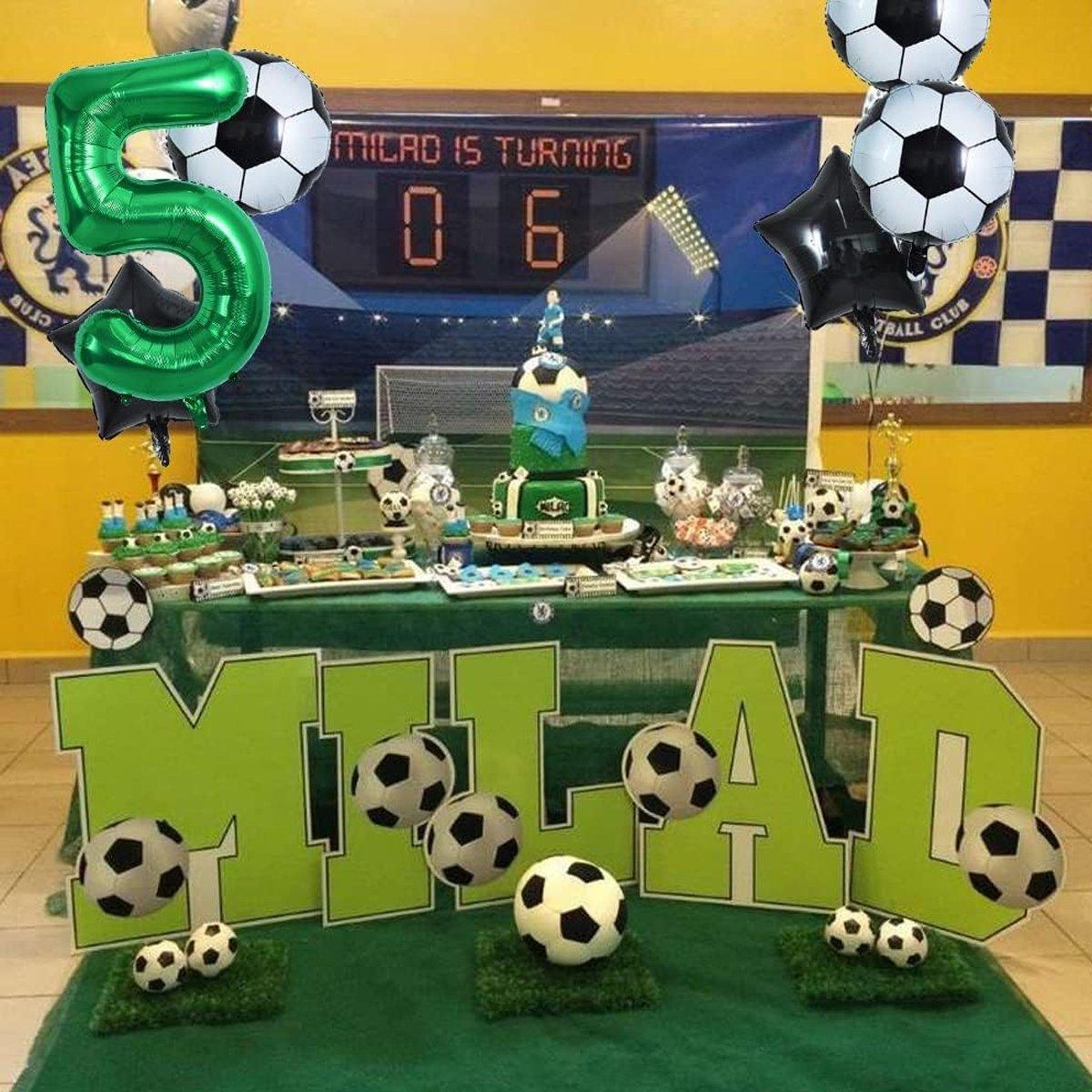 32 Inch Green Soccer Balloons 5 Pieces Set World Cup Birthday Party Decoration - 9