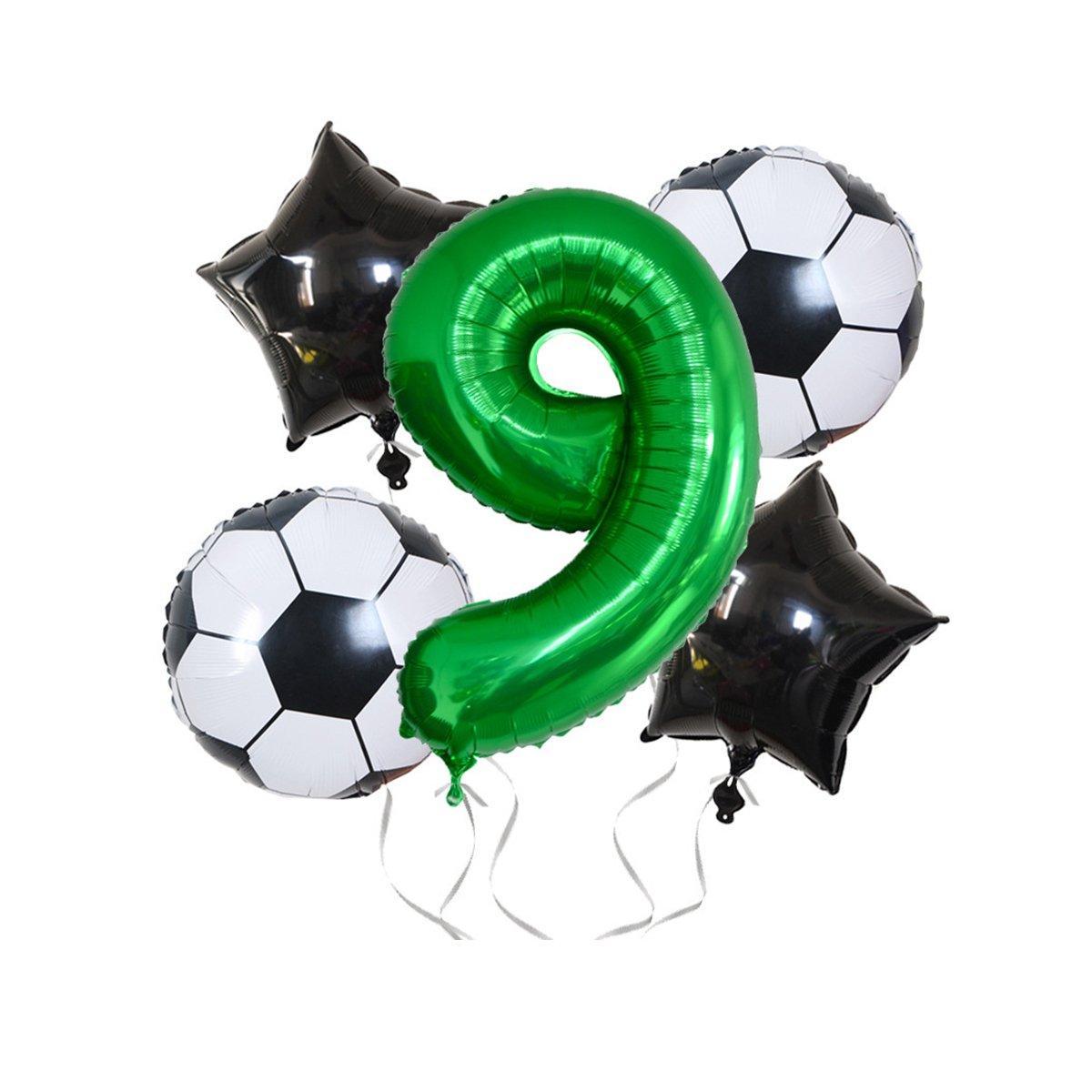 32 Inch Green Soccer Balloons 5 Pieces Set World Cup Birthday Party Decoration - 9