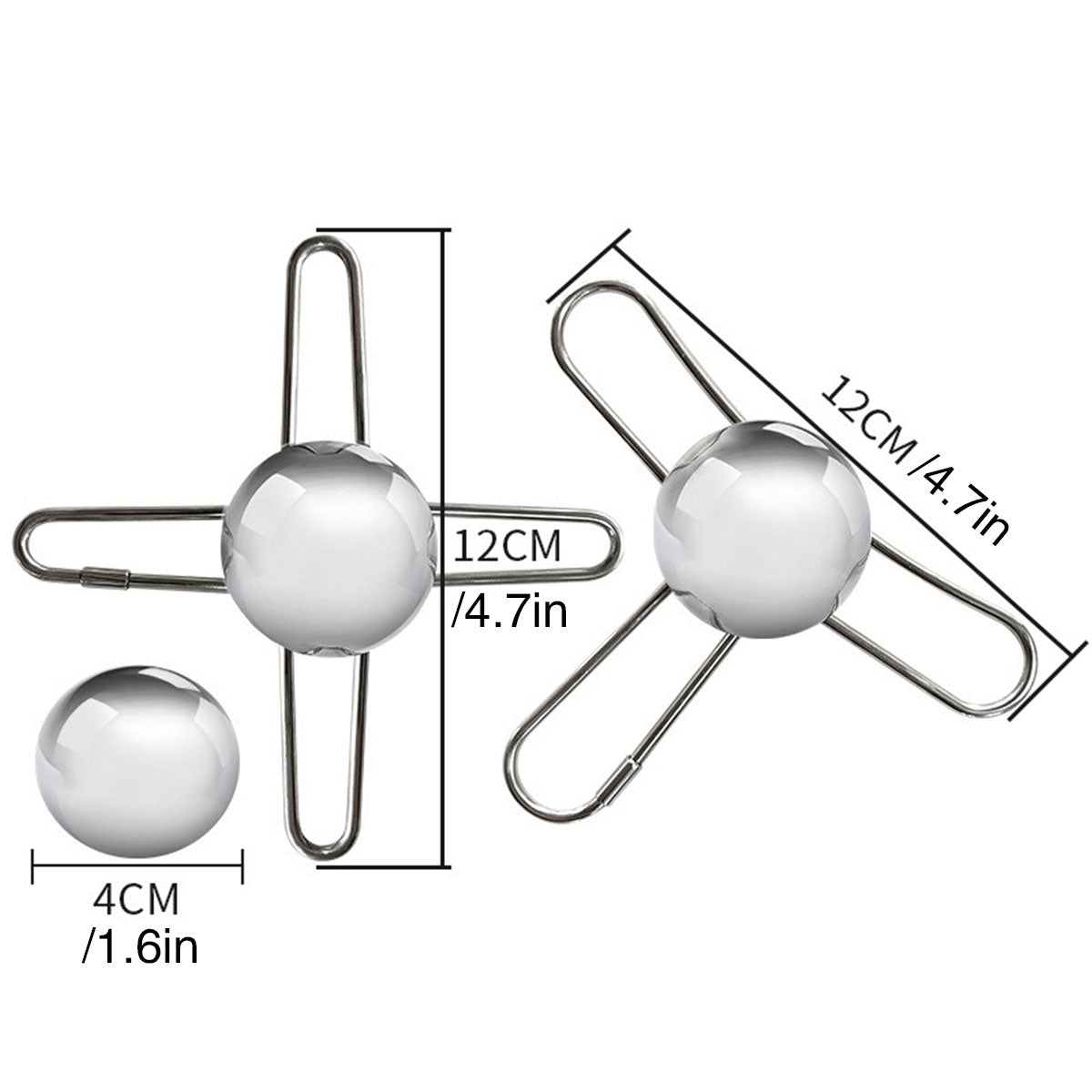 3/4 Forks Stainless Steel Ice Balls Reusable Spherical Whisky Chilling Stones - 4 Forks