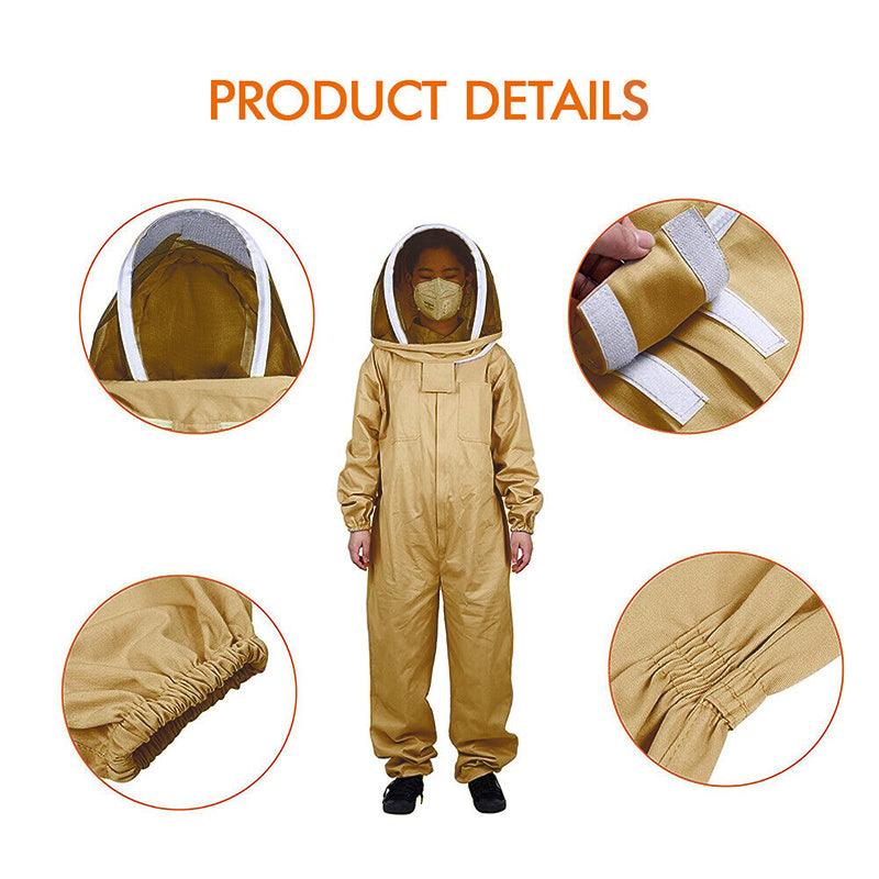 Full Beekeeping Suit Bee Suit Heavy Duty Leather Ventilated Keeping Gloves - L (with Gloves)