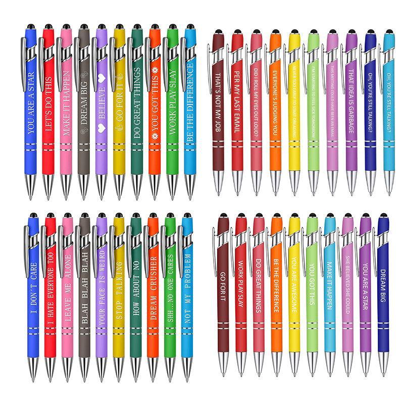 Funny Pens Swear Word Pen Set Black Ink Writing Pen Funny Office Diary Gift - Set A