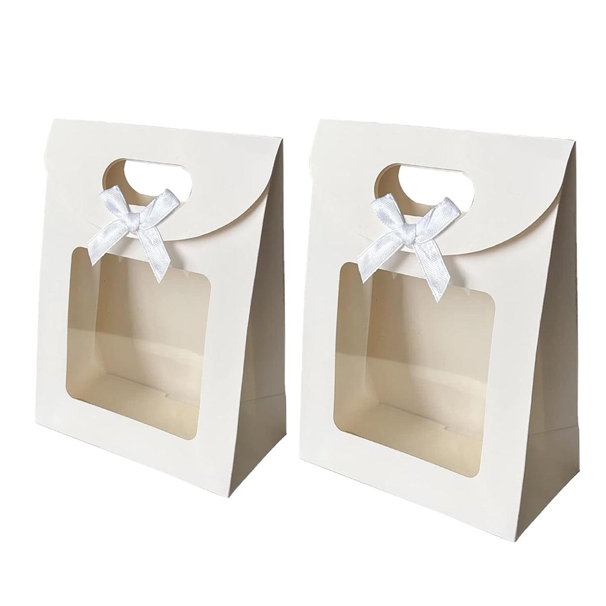 24PCS Bow Flap Tote Bag Reusable Shopping Carry Bag Gift Party Packaging Bag - 16x12x6cm