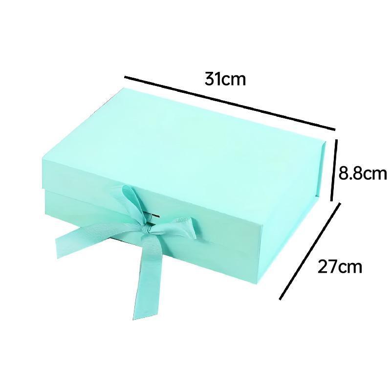Elegant Ribbon Flip Folding Gift Boxes Multiple Colors High-Quality Cardboard - Black