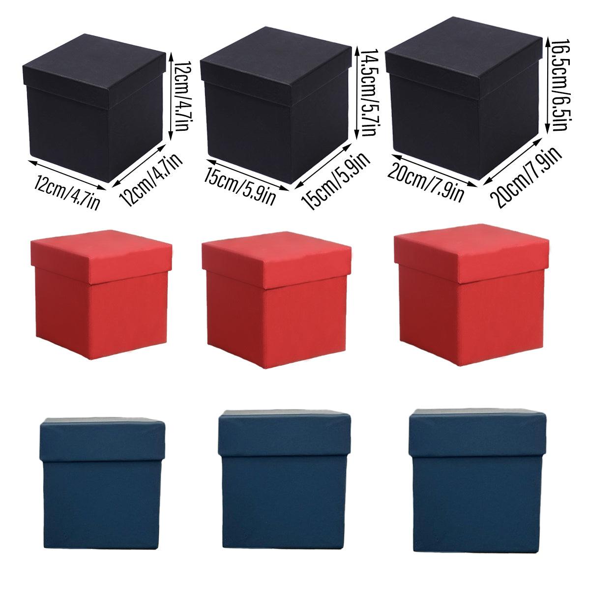 Square Gift Boxes 8pcs Empty Packaging Boxes for Favour Party Wedding Storage - Red-20x16.5cm