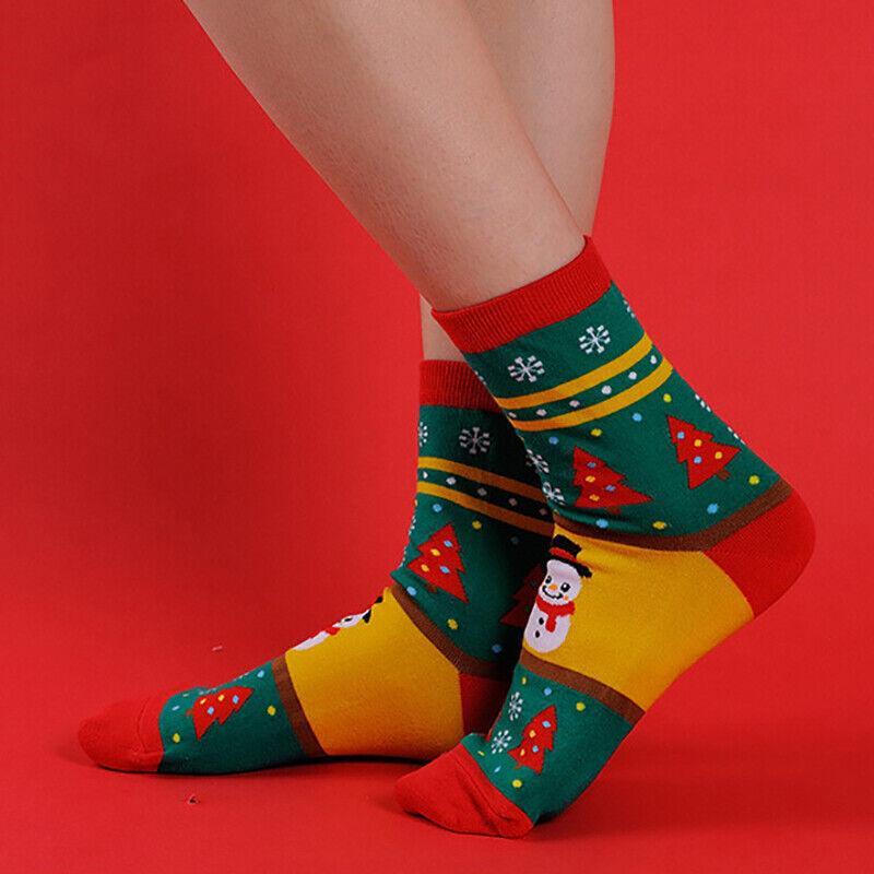 Christmas Socks Santa Reindeer Snowman Pattern Xmas Party Gift Stockings - Deer
