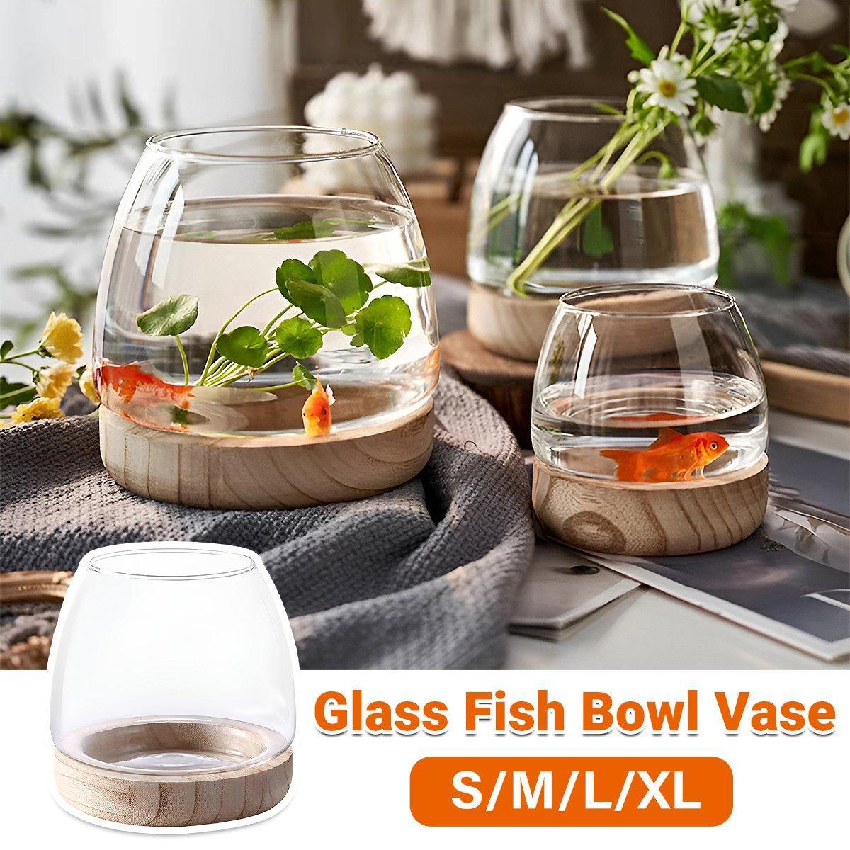 Japanese Style Small Glass Vases Fish Tank for Elegant Home Decor - S