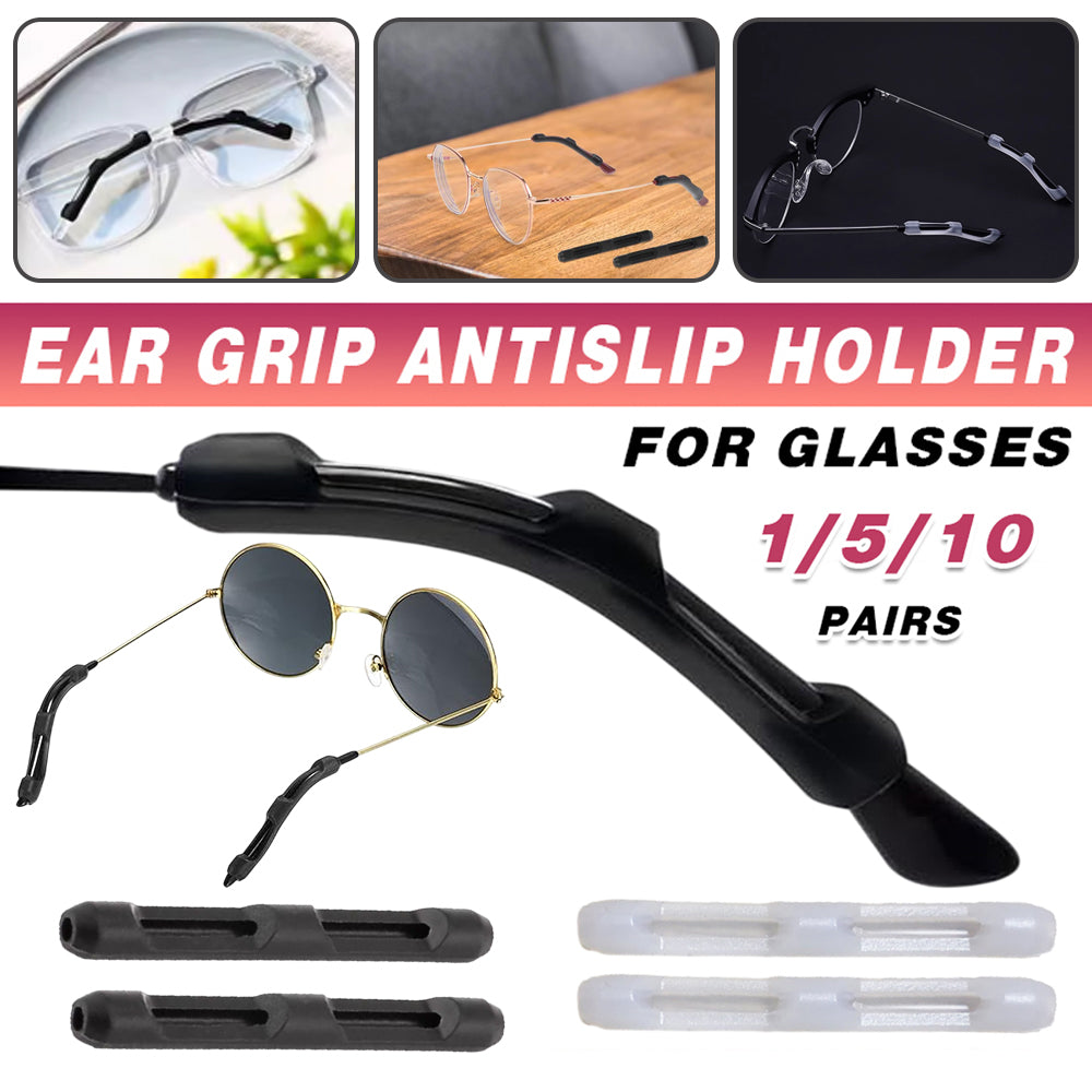 Silicone Glasses Temple Hook Tip Eyeglasses Ear Grip Anti Slip Holder Spectacle - Transparent 5pairs