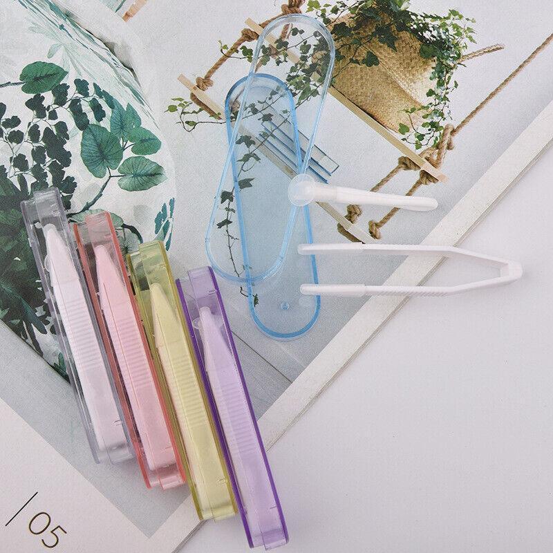 Contact Lens Tweezers Stick Inserter Remover Tool Kit Tip Storage Case Box Set - Purple