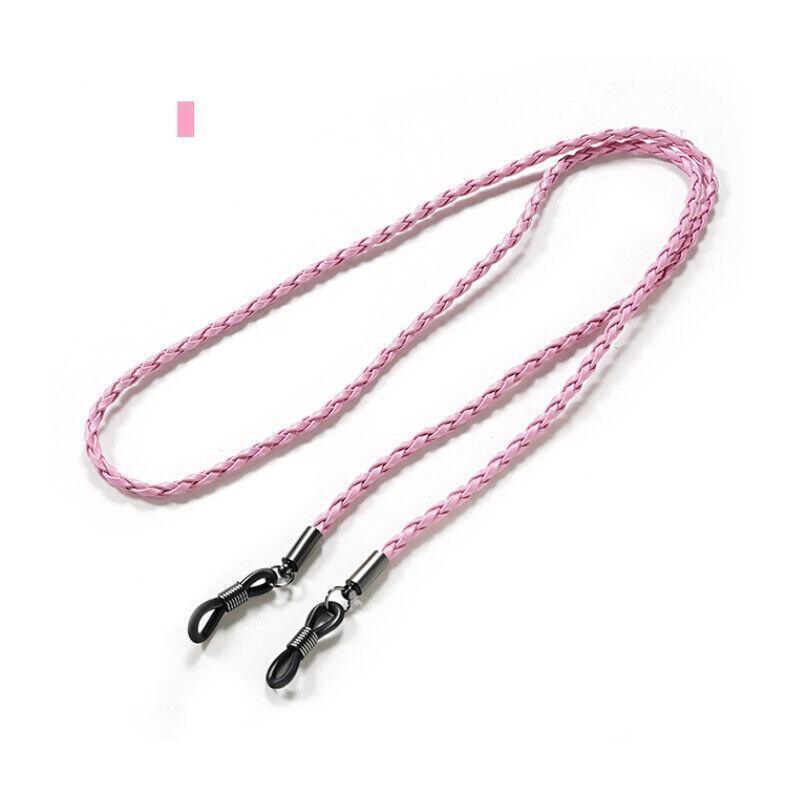 PU Sunglasses Reading Glasses Spectacles Eyeglass Holder Strap Chain - Pink