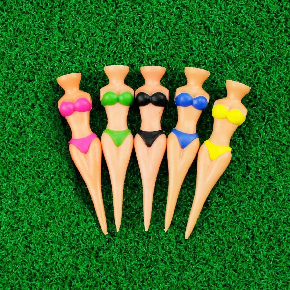 25-Piece 80 mm Novelty Figure Golf Tee Set, Assorted Colours