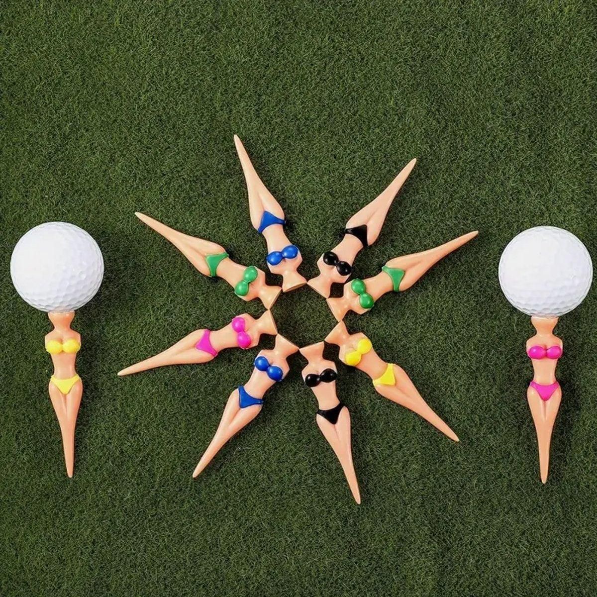 25-Piece 80 mm Novelty Figure Golf Tee Set, Assorted Colours