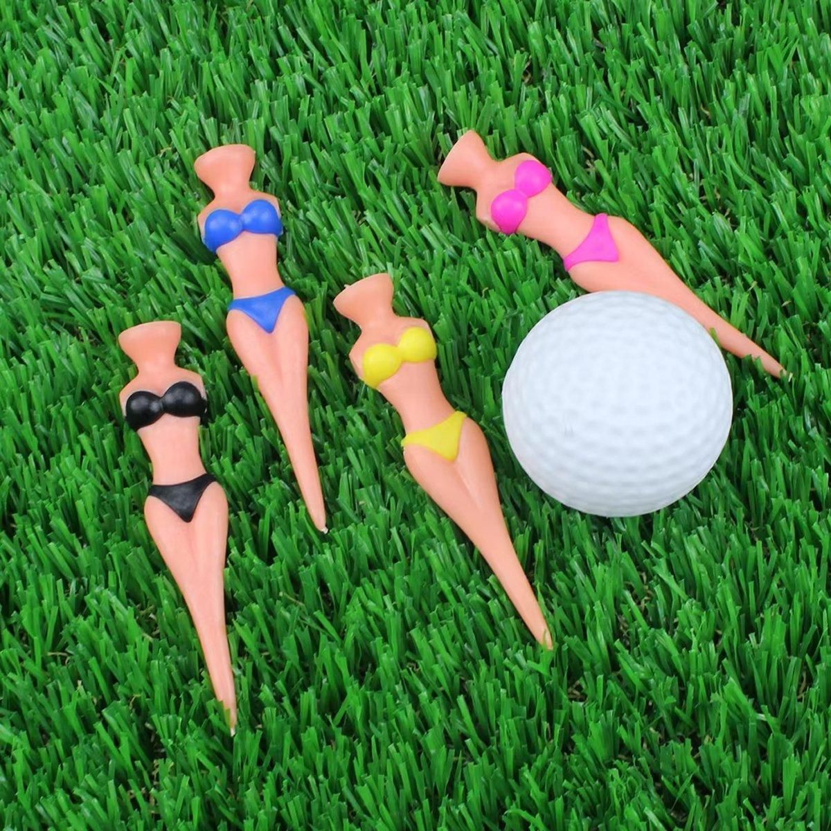 25-Piece 80 mm Novelty Figure Golf Tee Set, Assorted Colours