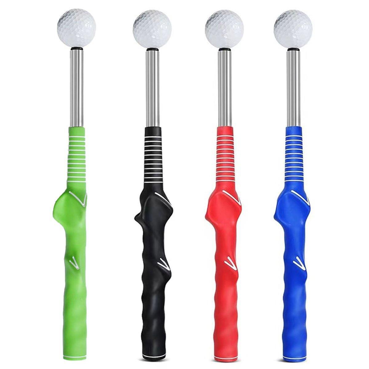 Golf Swing Training Aid Telescopic Impact Sound Stick Exercise Tool for Practice - Red