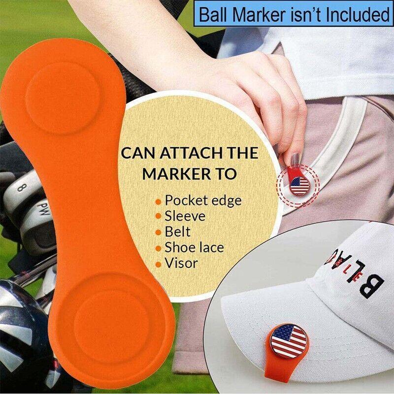 1Pc Silicone Golf Hat Clip Ball Marker Holder with Secure Attachment Design - Black