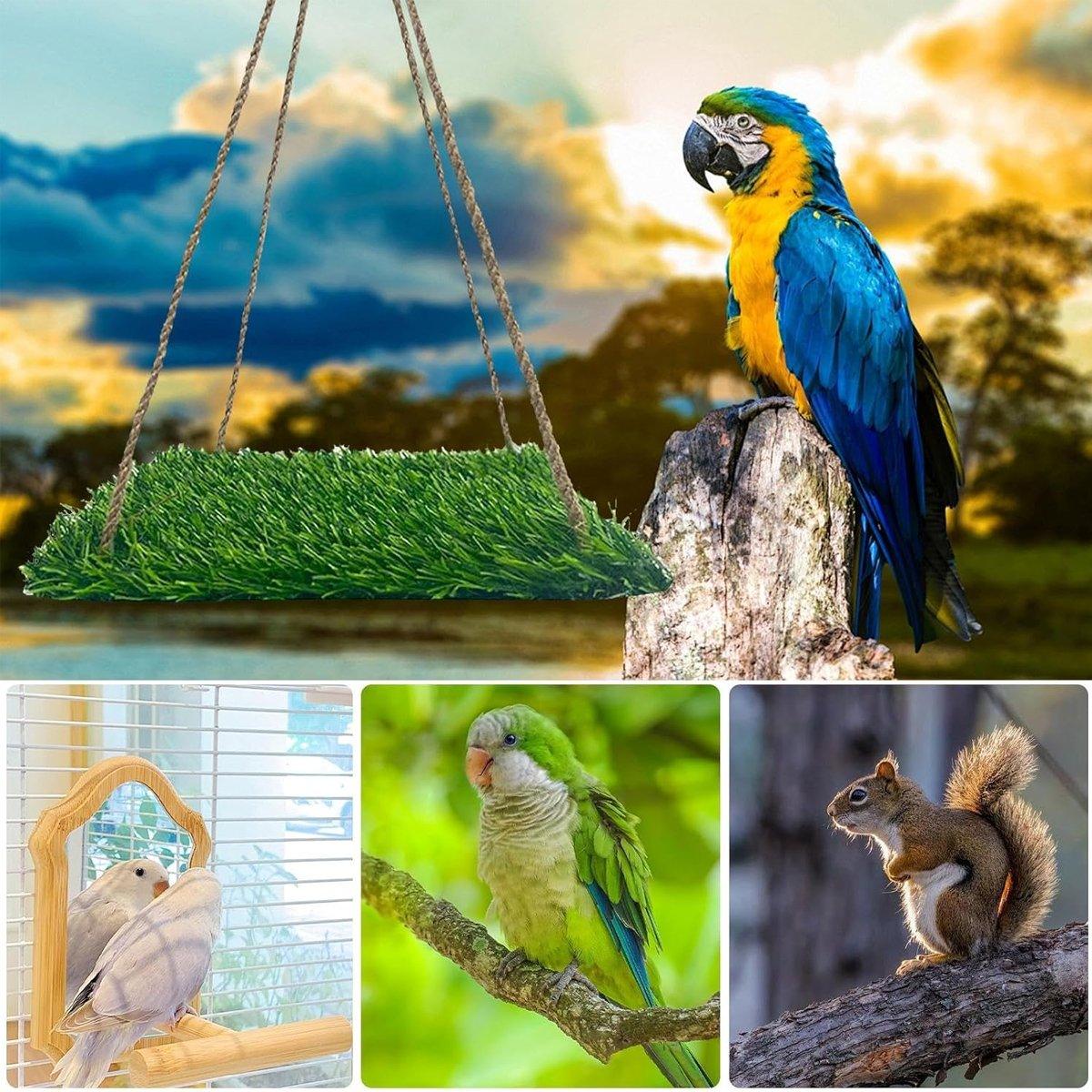 Parrot Turf Hammock Climbing Toy for Hamster Pet Bed Hanging Swing for Small Pet - Roundness