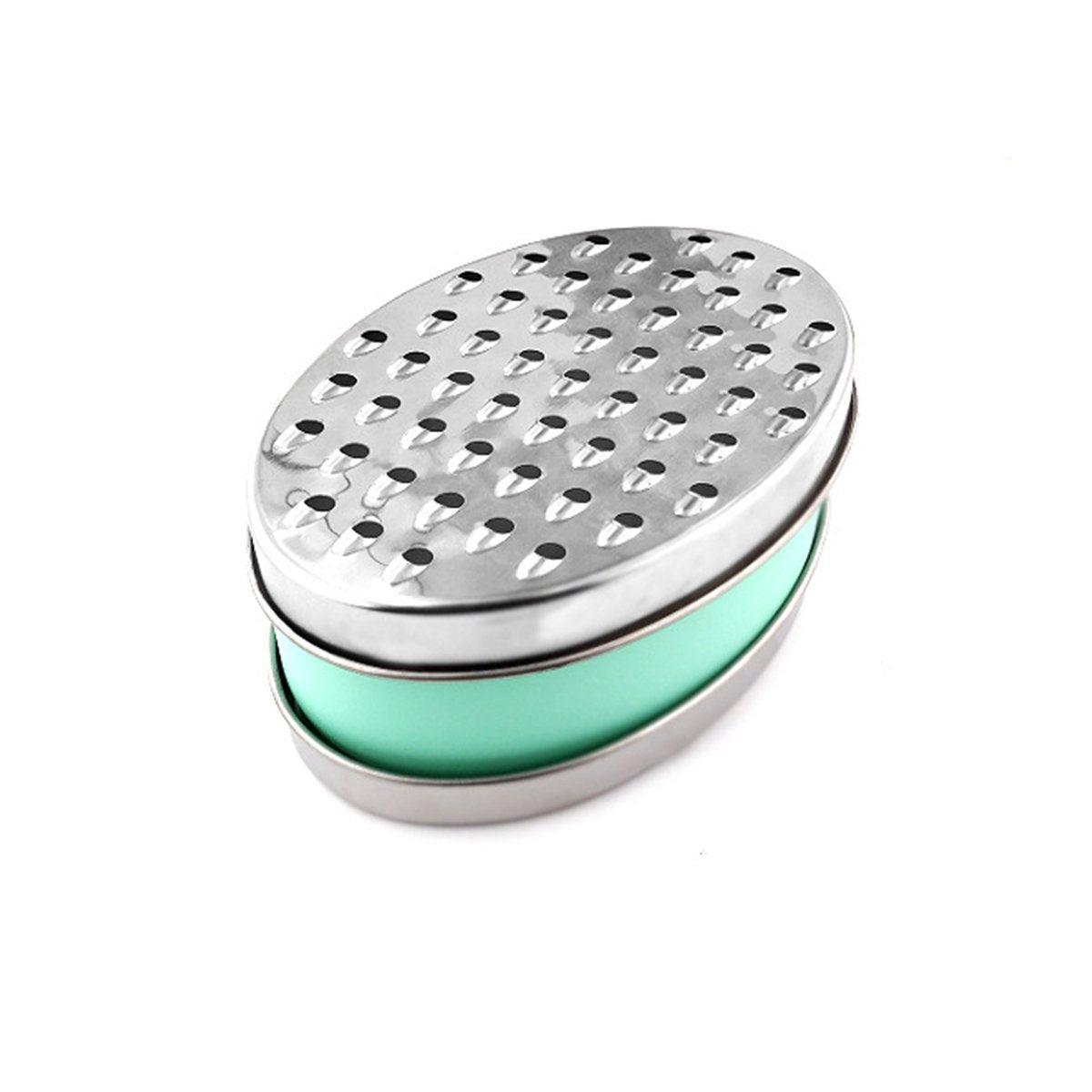 Stainless Steel Kitchen Cheese Grater with Container Storing Fruits Cheese Box - Grey