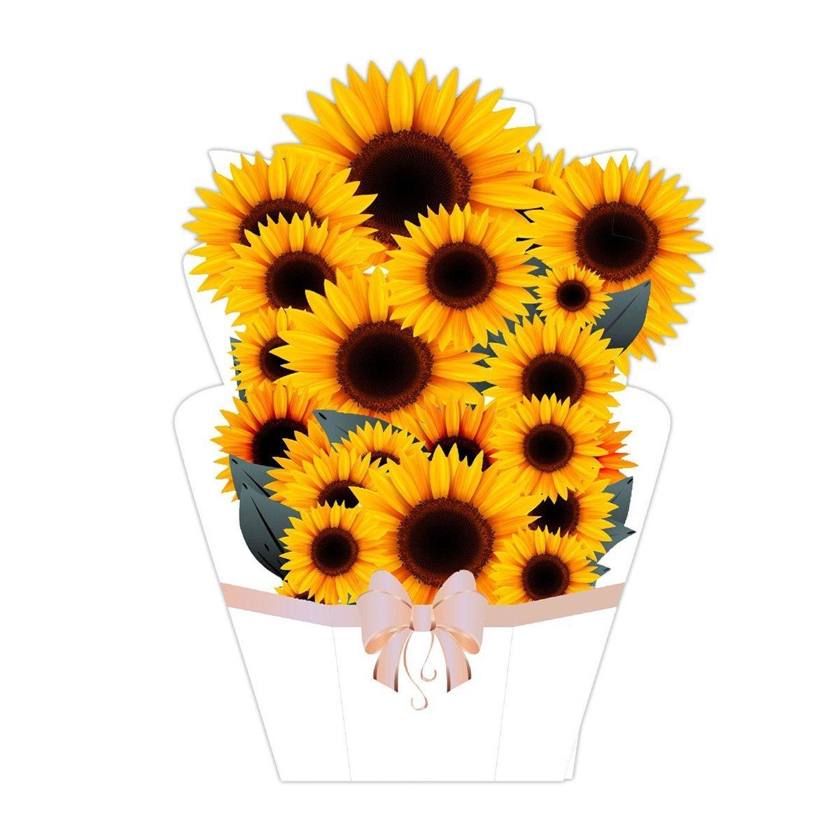 New Style 3D Pop Up Cards Paper Flower Bouquet Greeting Card for All Occasions - Greenish Lily Flower