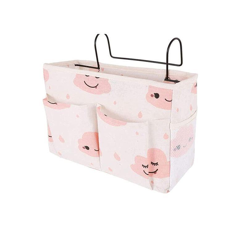 Hanging Bedside Storage Caddy with Pockets for Bunk Bed Dorm Couch Organizing - Grey Triangle