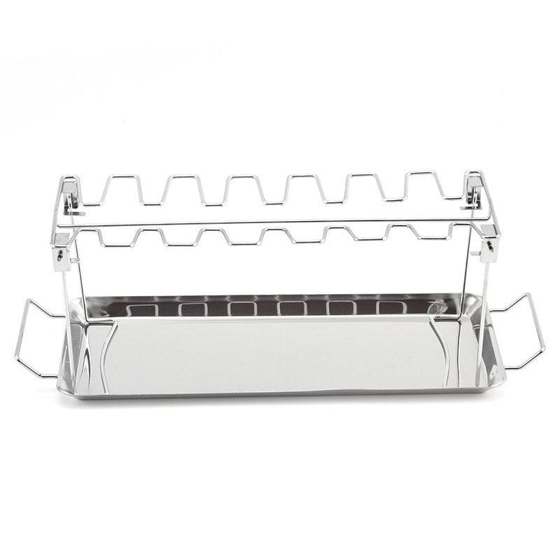 Foldable Stainless Steel Barbecue Grill Rack for Chicken Legs Outdoor Cooking