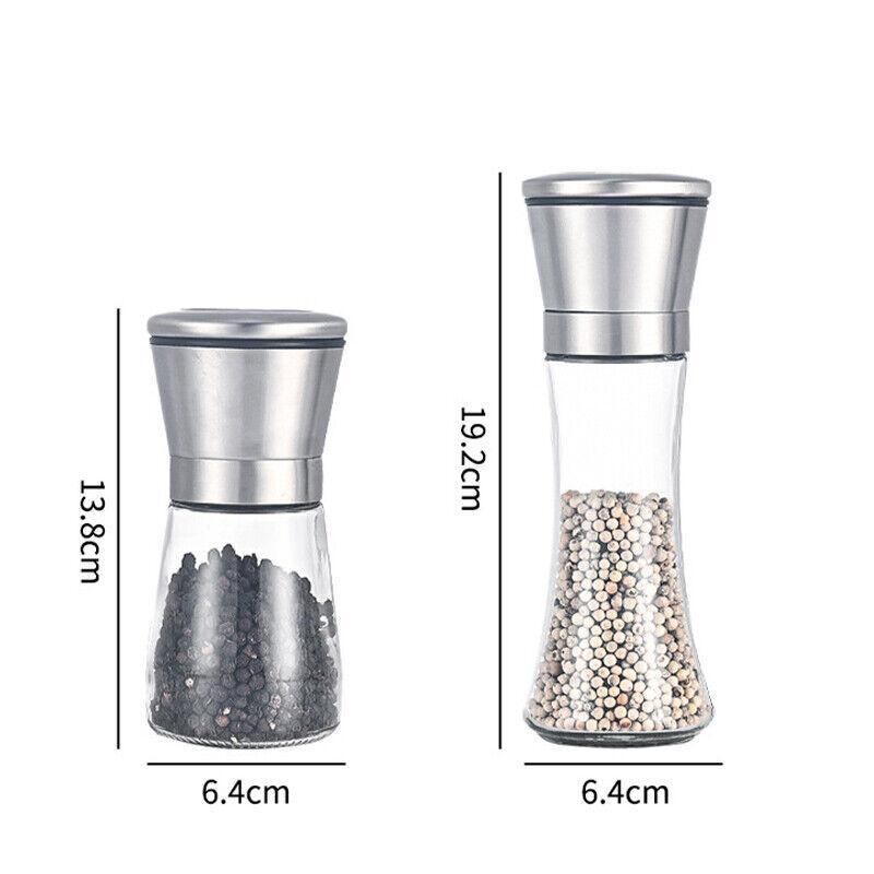 Stainless Steel Manual Salt and Pepper Grinder with Adjustable Ceramic Core - 200ML