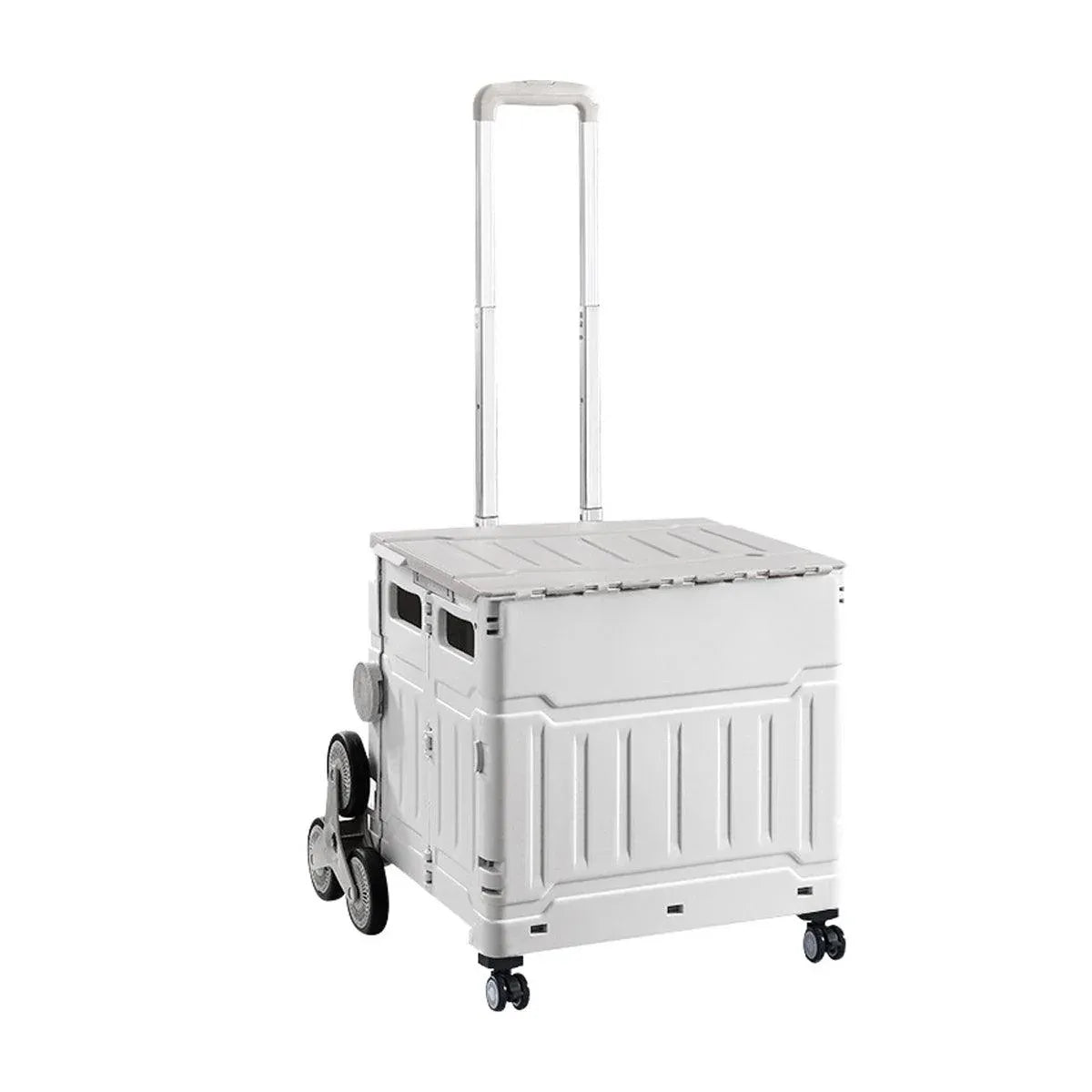 Light Grey Folding Utility Trolley with Lid - 1 Piece