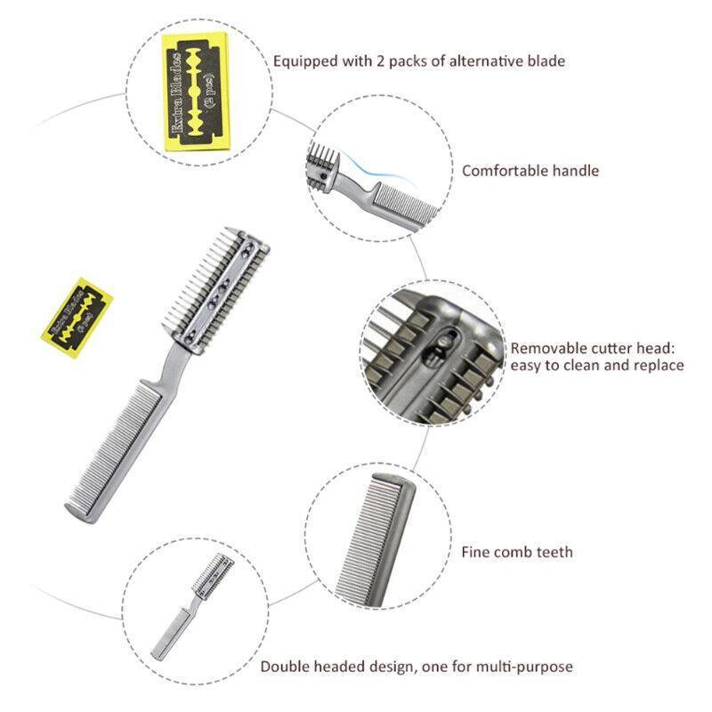 2 Sided Razor Clipper Comb Pet Hair Trimmer Grooming Cutter Dogs Cats Puppy
