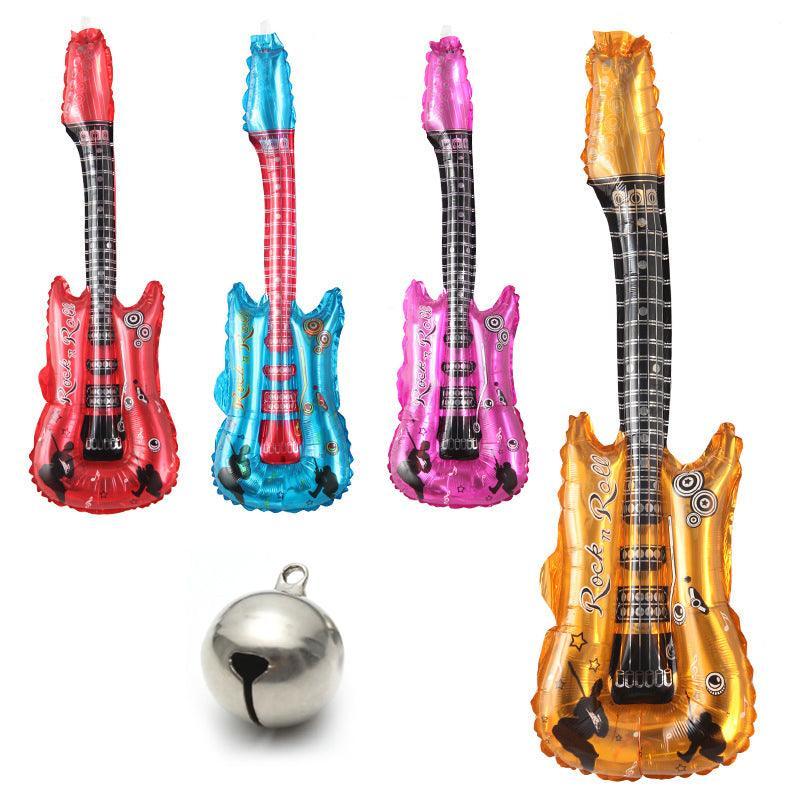 Guitar Foil Balloon Air Fill Rock and Roll Music Party Wedding Birthday Decoration - Blue