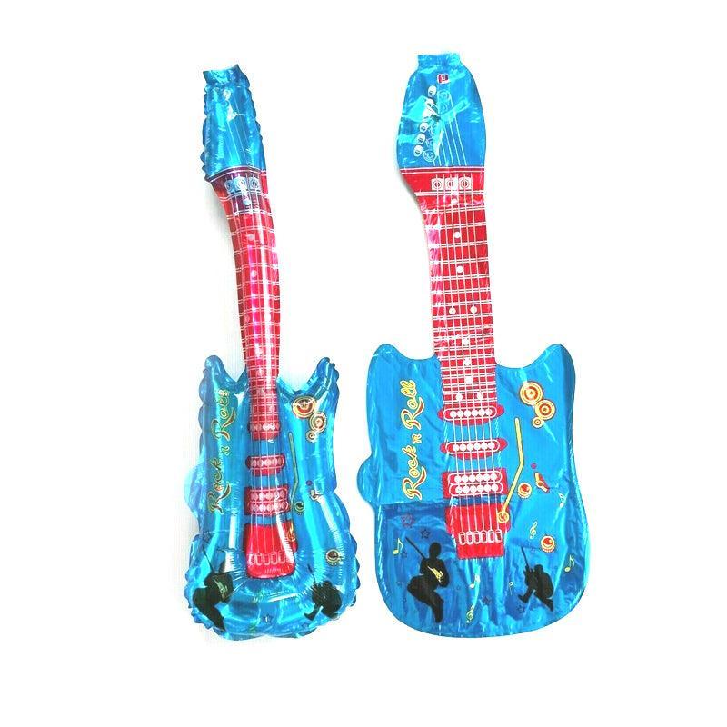 Guitar Foil Balloon Air Fill Rock and Roll Music Party Wedding Birthday Decoration - Blue