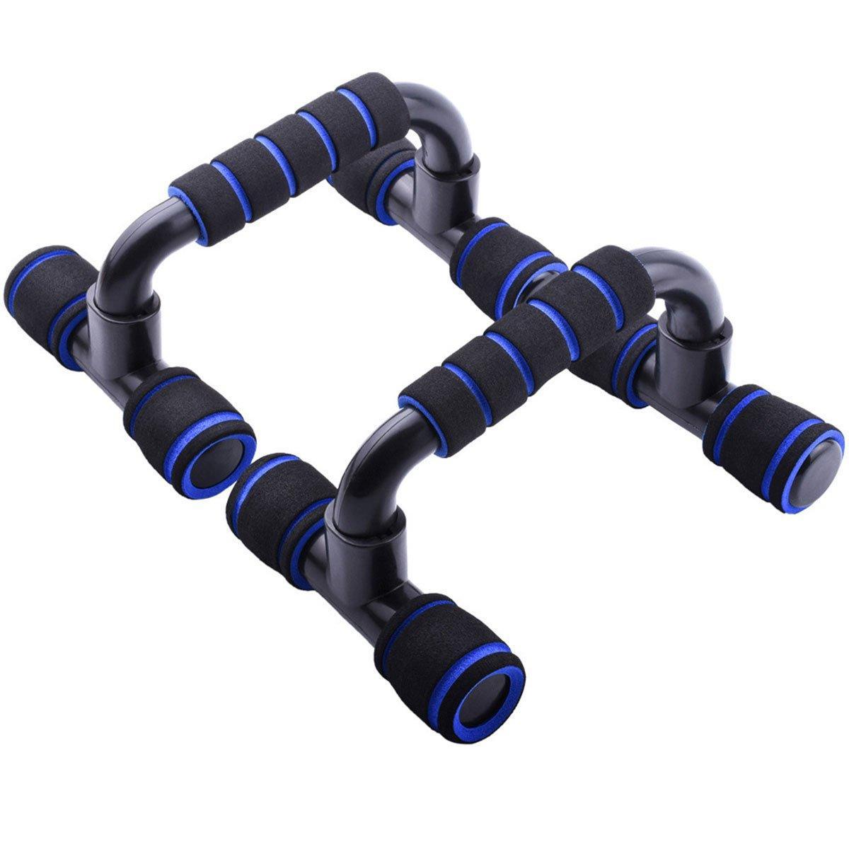 H Shaped Push Up Bars Home Fitness Equipment for Chest Arm Shoulder Training - Blue