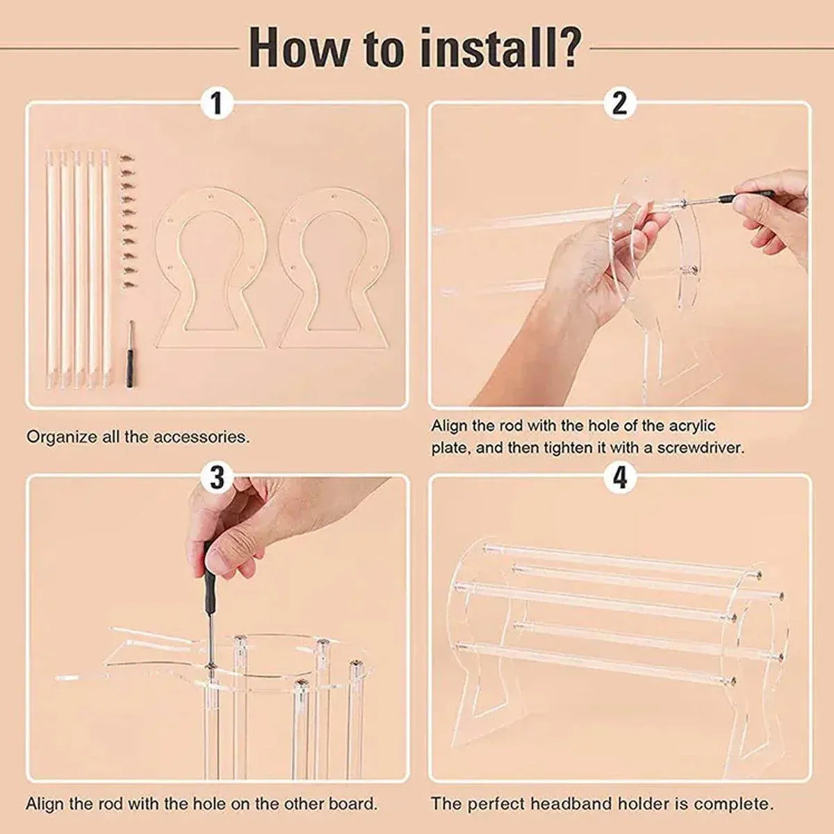 Clear Acrylic Headband Storage Stand