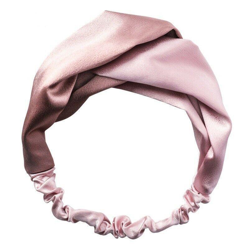 Women Chiffon Floral Print Headband Fashion Bohemian Elastic Cross Hair Bands - Blue+Grey