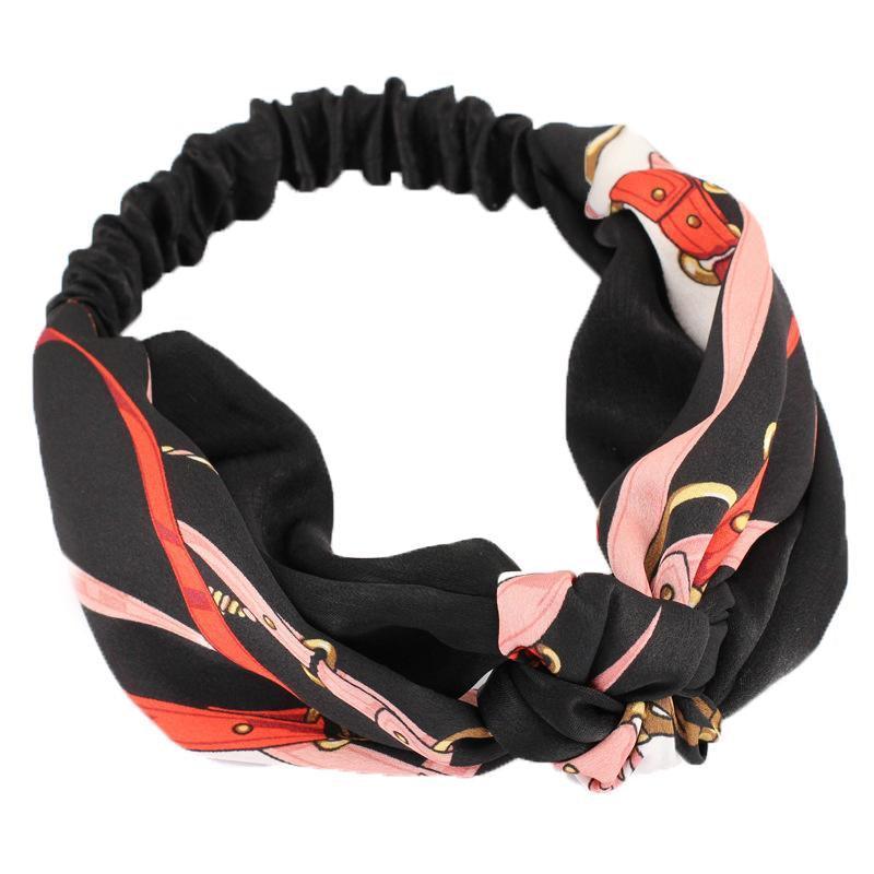 Women Lady Boho Bohemian Cross hair head headband band Scarf Wrap Bandana AU - Black