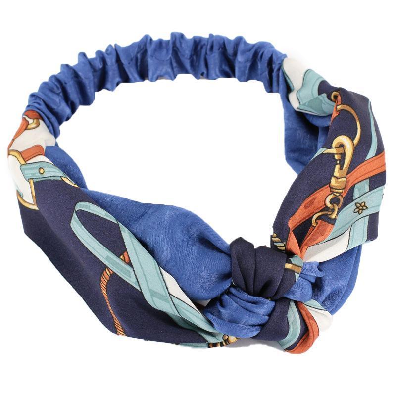 Women Lady Boho Bohemian Cross hair head headband band Scarf Wrap Bandana AU - Blue