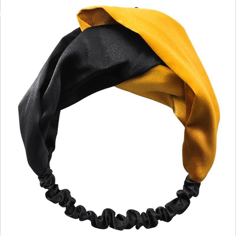 Women Chiffon Floral Print Headband Fashion Bohemian Elastic Cross Hair Bands - C-Red