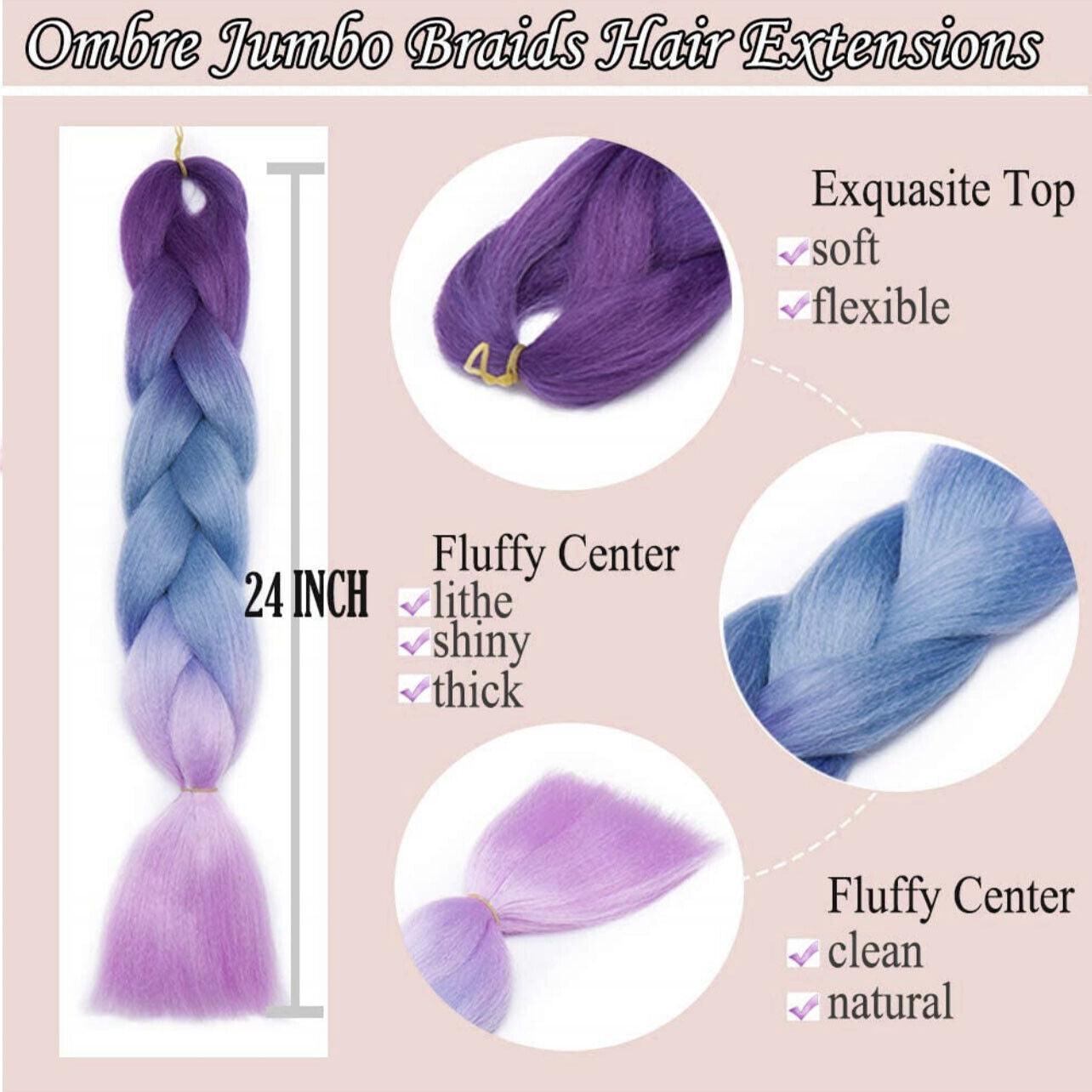Coloured Jumbo Braiding Hair Extensions Braids Twist Hight Temperature Kanekalon - A17