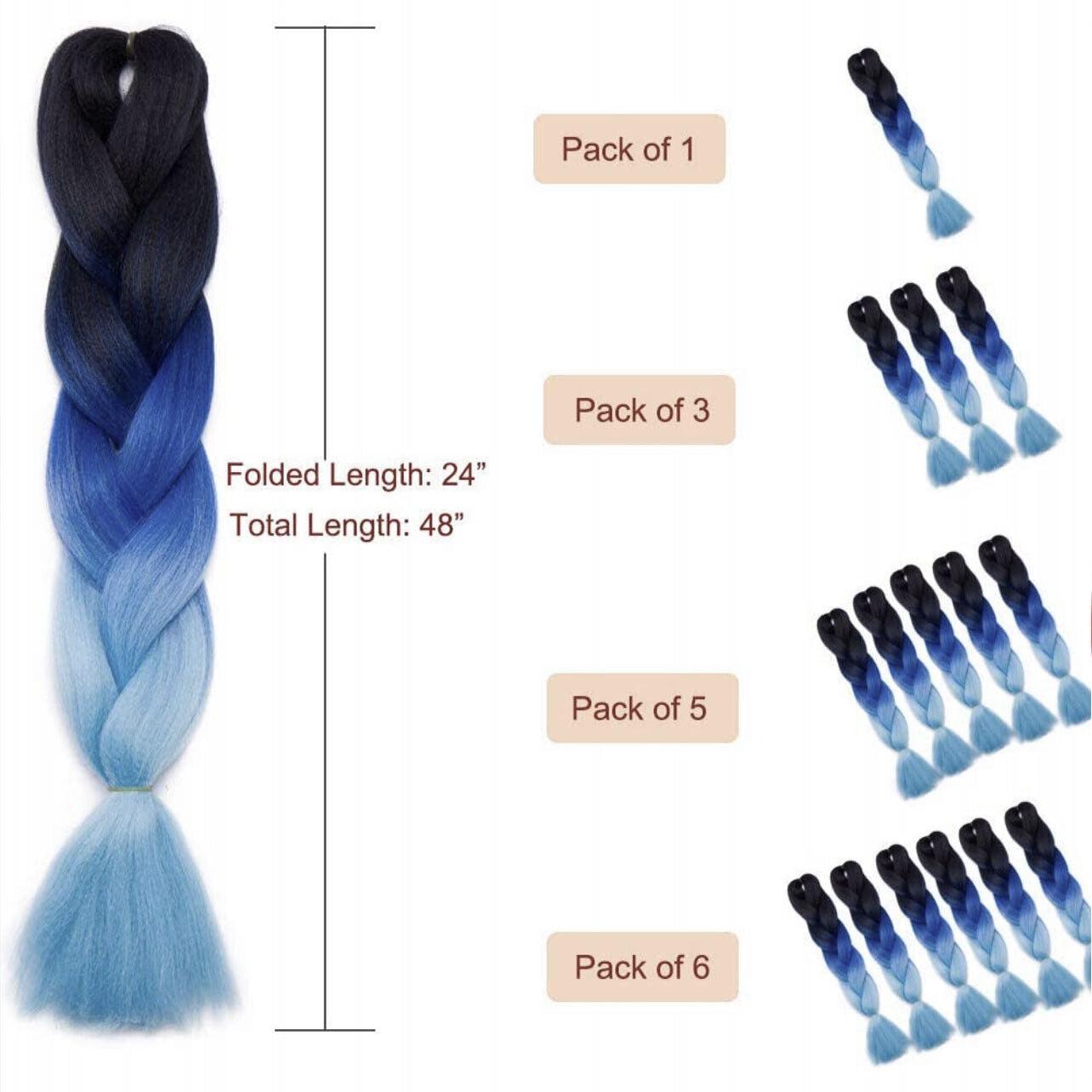 Coloured Jumbo Braiding Hair Extensions Braids Twist Hight Temperature Kanekalon - B1