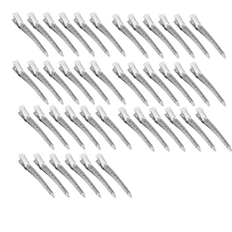 6-54X 9cm Hairdressing Sectioning Hair Clips Duck Bill Hairpin Salon Metal Curl Clips - 12PCS