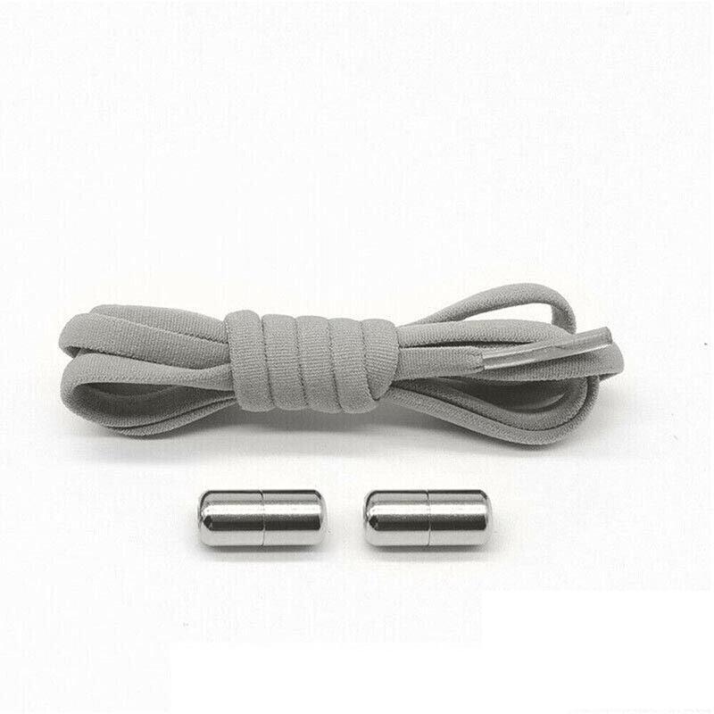 No Tie Locked Elastic Shoelace Shoe Lace Lazy Laces Sneakers Sports - Grey