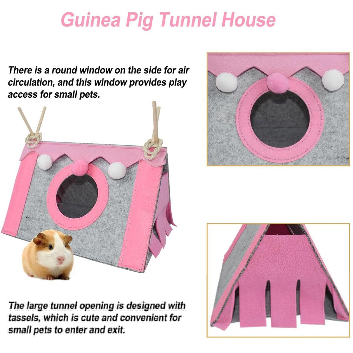 Hamster Tent Small Pet Hideout Pig Possum House Cool Triangle Nest Shelter - Green