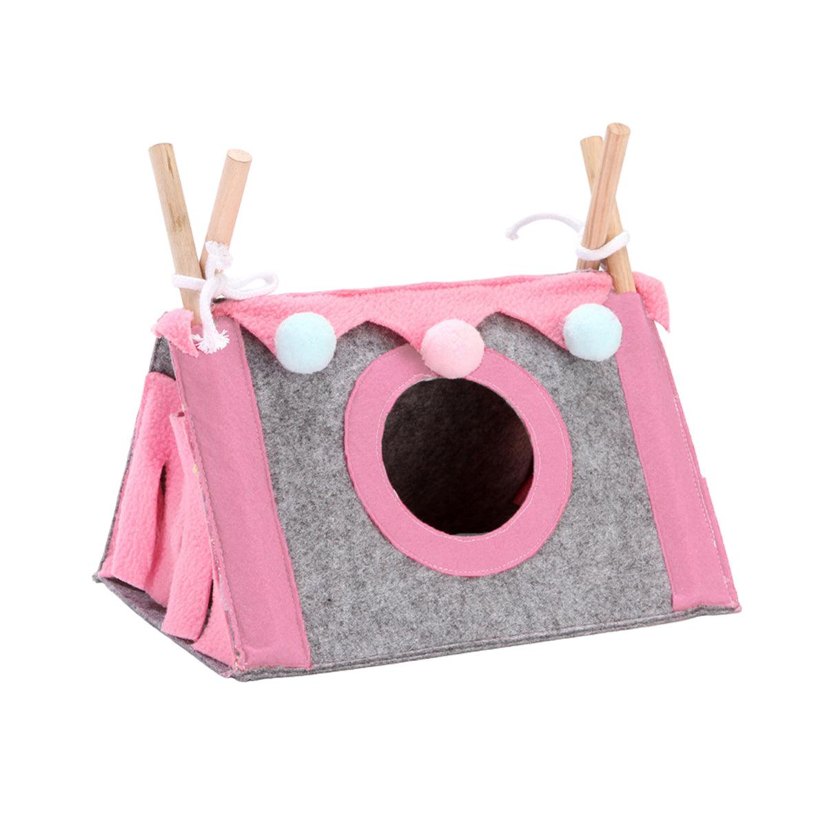 Hamster Tent Small Pet Hideout Pig Possum House Cool Triangle Nest Shelter - Green