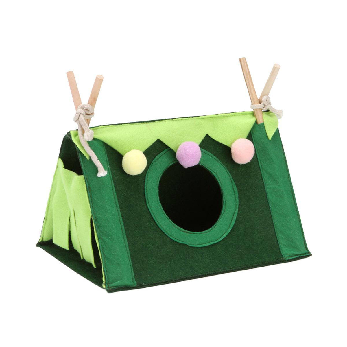 Hamster Tent Small Pet Hideout Pig Possum House Cool Triangle Nest Shelter - Pink