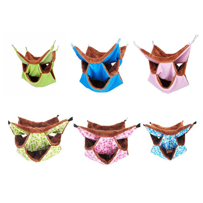 Hanging Hammock Nest Bed for Hamster Guinea Pig Ferret Rat Mice Cage Warmer Toy - Pink Rabbit